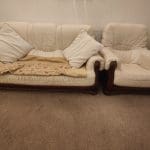 Leather creams sofas 3 seater 3 seater 1 seater and 1 seater