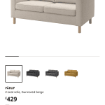 IKEA Parup Off white 3 seater sofa