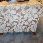 Gold and beige floral armchair