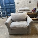 LAURA ASHELY grey 3 seater sofa and cuddle chair
