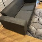 2-seater dark grey fabric sofa
