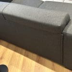 2-seater dark grey fabric sofa