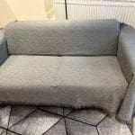 2-seater dark grey fabric sofa