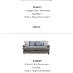 DFS Sidney 4 seater, 3 seater & large footstool