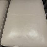 DFS Three seater + footstool - leather two tone