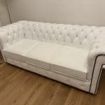 Designer Sofa Bed - Sofas4u Chesterfield Handmade 3 Seat Genuine Leather Sofa - Snow white colour
