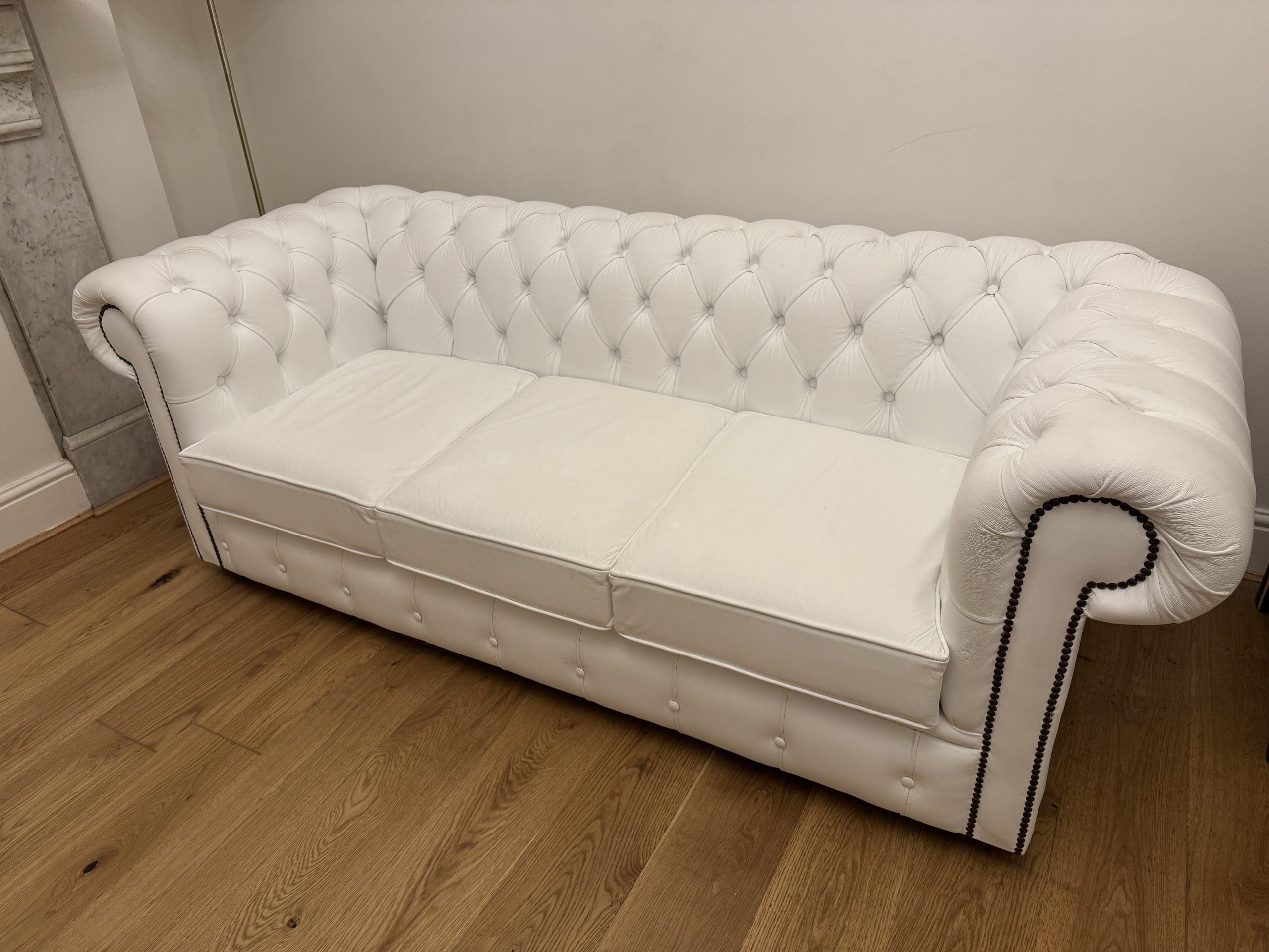 White chesterfield sofa bed sales