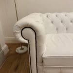 Designer Sofa Bed - Sofas4u Chesterfield Handmade 3 Seat Genuine Leather Sofa - Snow white colour