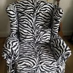 Zebra pattern Arm chair and 3 seater sofa teal