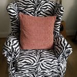 Zebra pattern Arm chair and 3 seater sofa teal