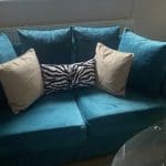 Zebra pattern Arm chair and 3 seater sofa teal