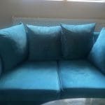 Zebra pattern Arm chair and 3 seater sofa teal