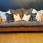 Sofology Marrakech 3 large seat sofa, fabric and Italian leather.
