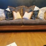 Sofology Marrakech 3 large seat sofa, fabric and Italian leather.