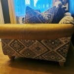 Sofology Marrakech 3 large seat sofa, fabric and Italian leather.