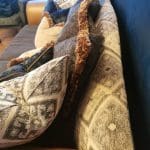 Sofology Marrakech 3 large seat sofa, fabric and Italian leather.