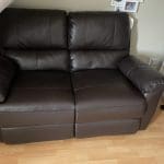 Argos faux leather brown recliner 2 seater sofs