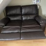 Argos faux leather brown recliner 2 seater sofs