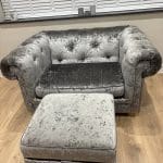 Dfs chesterfield grey and crushed velvet