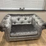 Dfs chesterfield grey and crushed velvet