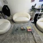 MADE.COM / Whitewash Boucle Set (1 x 2 Seater + 2 x Accent Chairs)