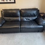 DFS Falcon Black Leather Power Recliner 2 & 3 Seater Set