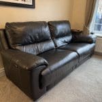 DFS Falcon Black Leather Power Recliner 2 & 3 Seater Set