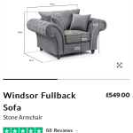 Windsor 3 seater and arm chair