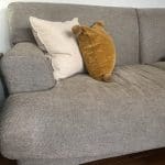 Habitat grey natural woven striped linen 3 seater sofa