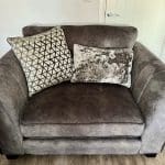 Furniture Village Ariana 3 Seater Sofa + Snuggle Chair + Footstool (Dapple mink)