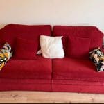 Ikea Sofa in excellent condition. Colour reddish. 3 seated washable sofa.