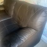 Brown 2 seater leather sofa