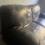 Brown 2 seater leather sofa