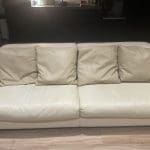 Rochebobois cream leather 2 seater sofa