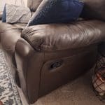 3&2 seater leather sofas & footstool