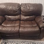 3&2 seater leather sofas & footstool