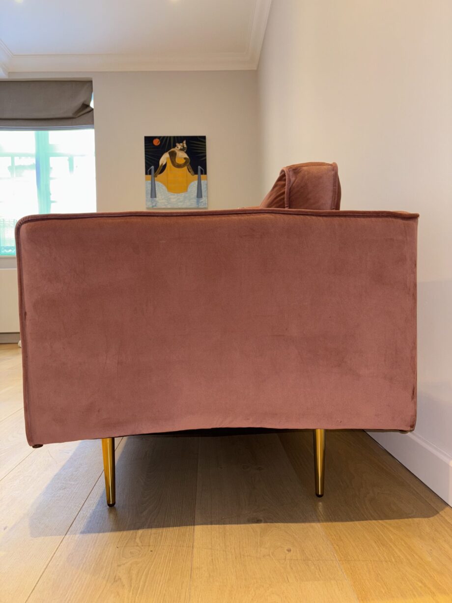 Beliani Miramas Left Hand Pink Velvet Chaise Lounge