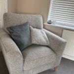 Grey 3 seater sofa and arm chair set