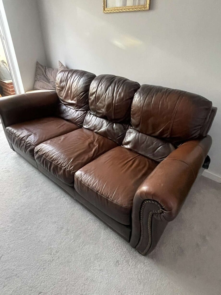 3 seater Italian Leather Sofa