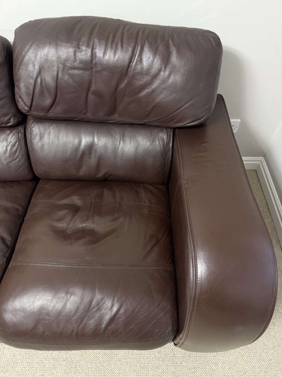 Brown leather sofas