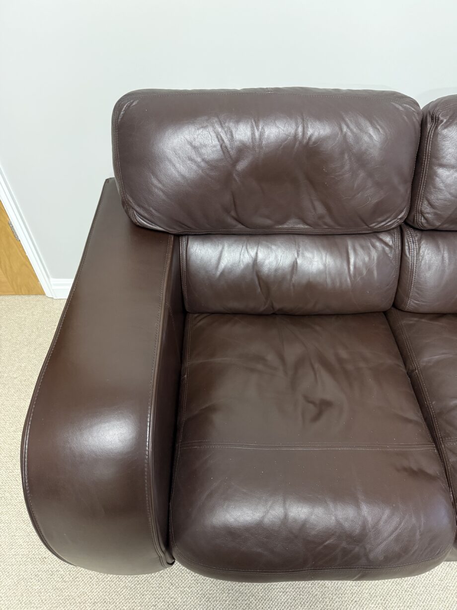 Brown leather sofas