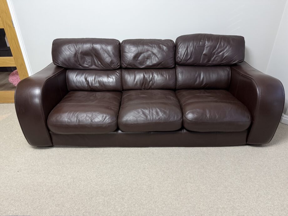 Brown leather sofas