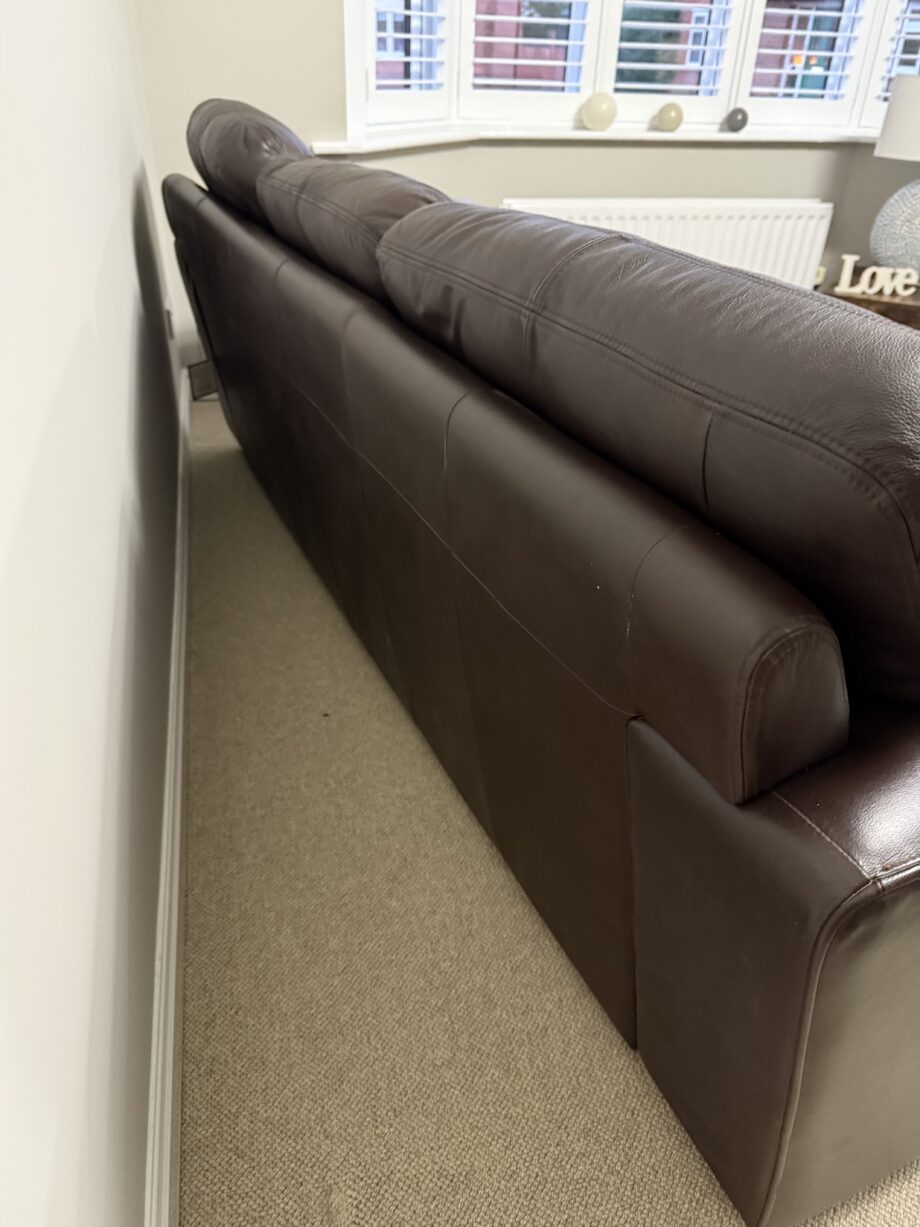 Brown leather sofas