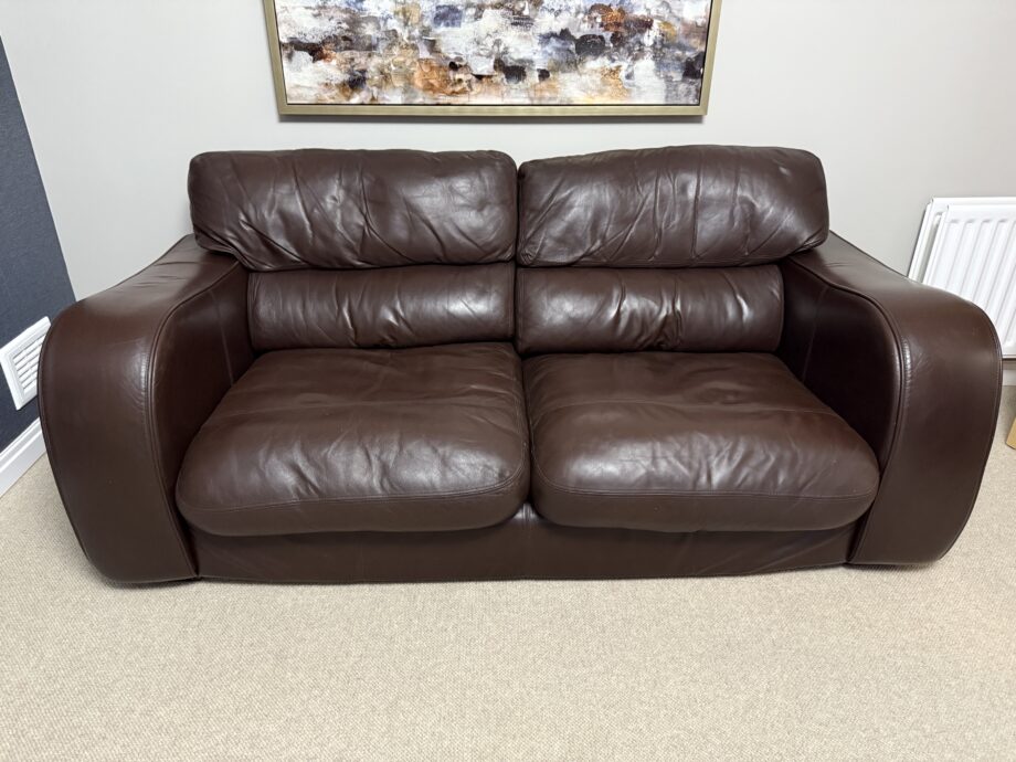 Brown leather sofas