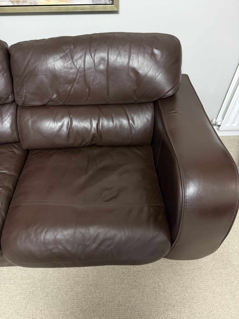 Brown leather sofas