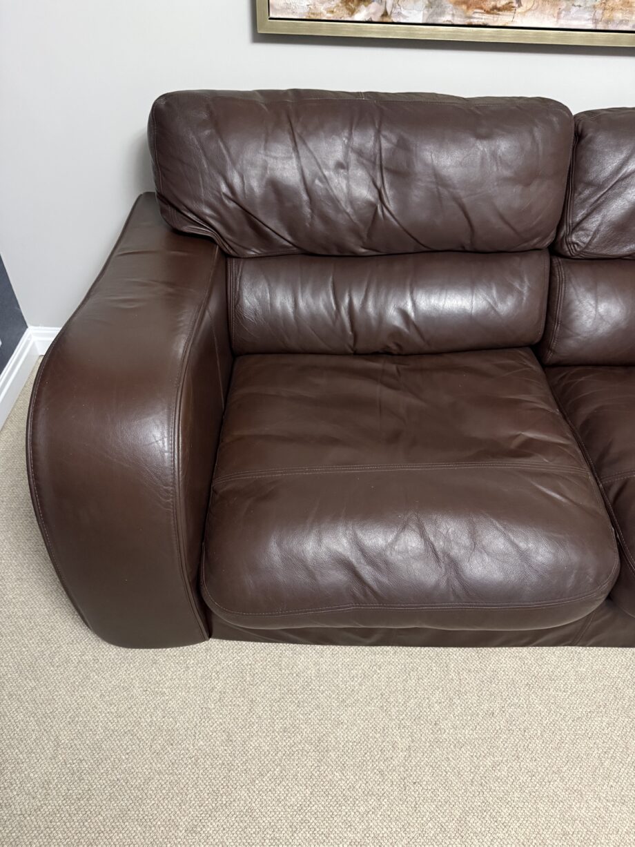 Brown leather sofas