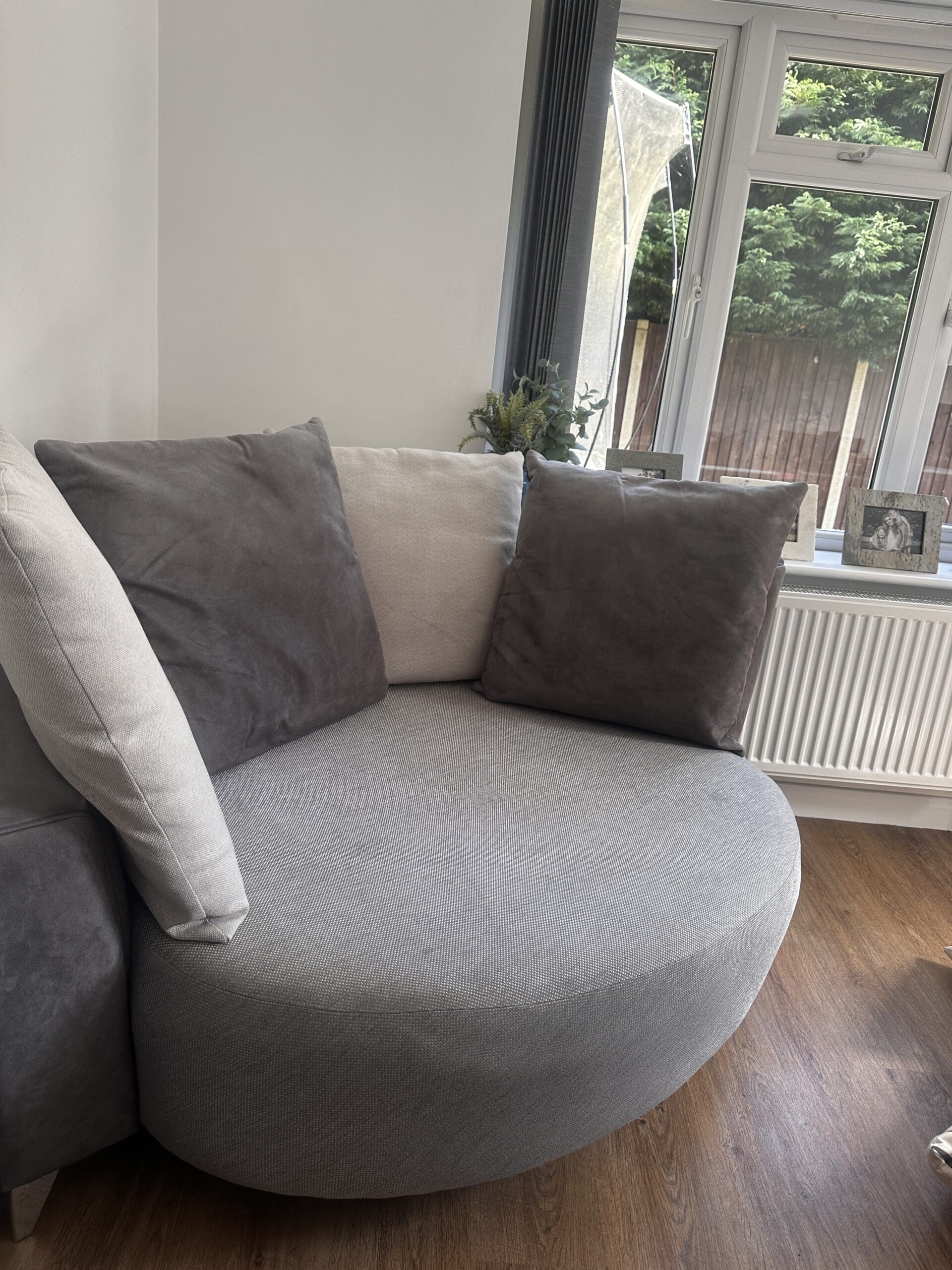 Cuddle Couch Grey Cuddle Swivel Chair DFS Grey Cuddle Chair