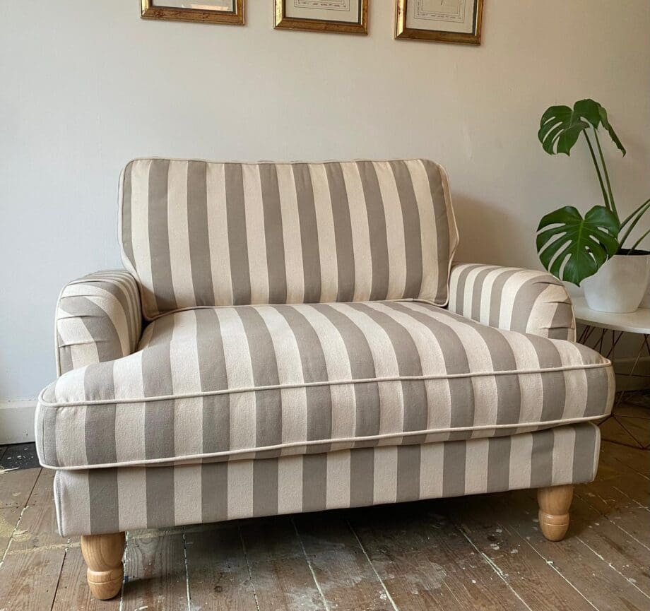 Dunelm Beatrice Snuggle Chair in Oatmeal Stripe