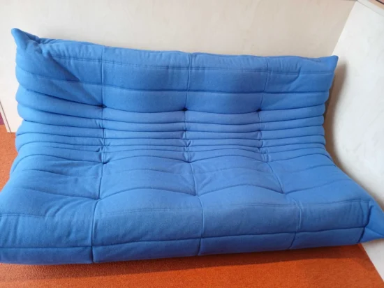 Ligne Roset 3 Seater Togo Blue Sofa