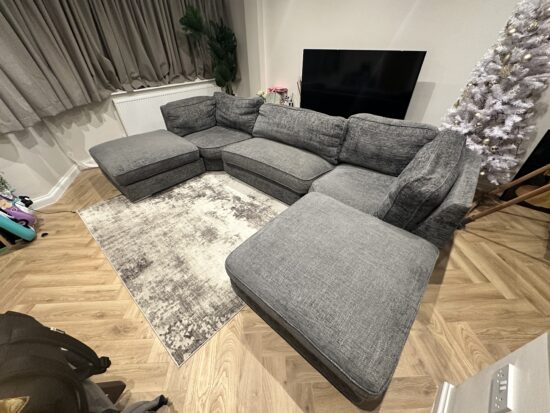 5-Piece Detachable U-Shaped Sofa – Grey Fabric